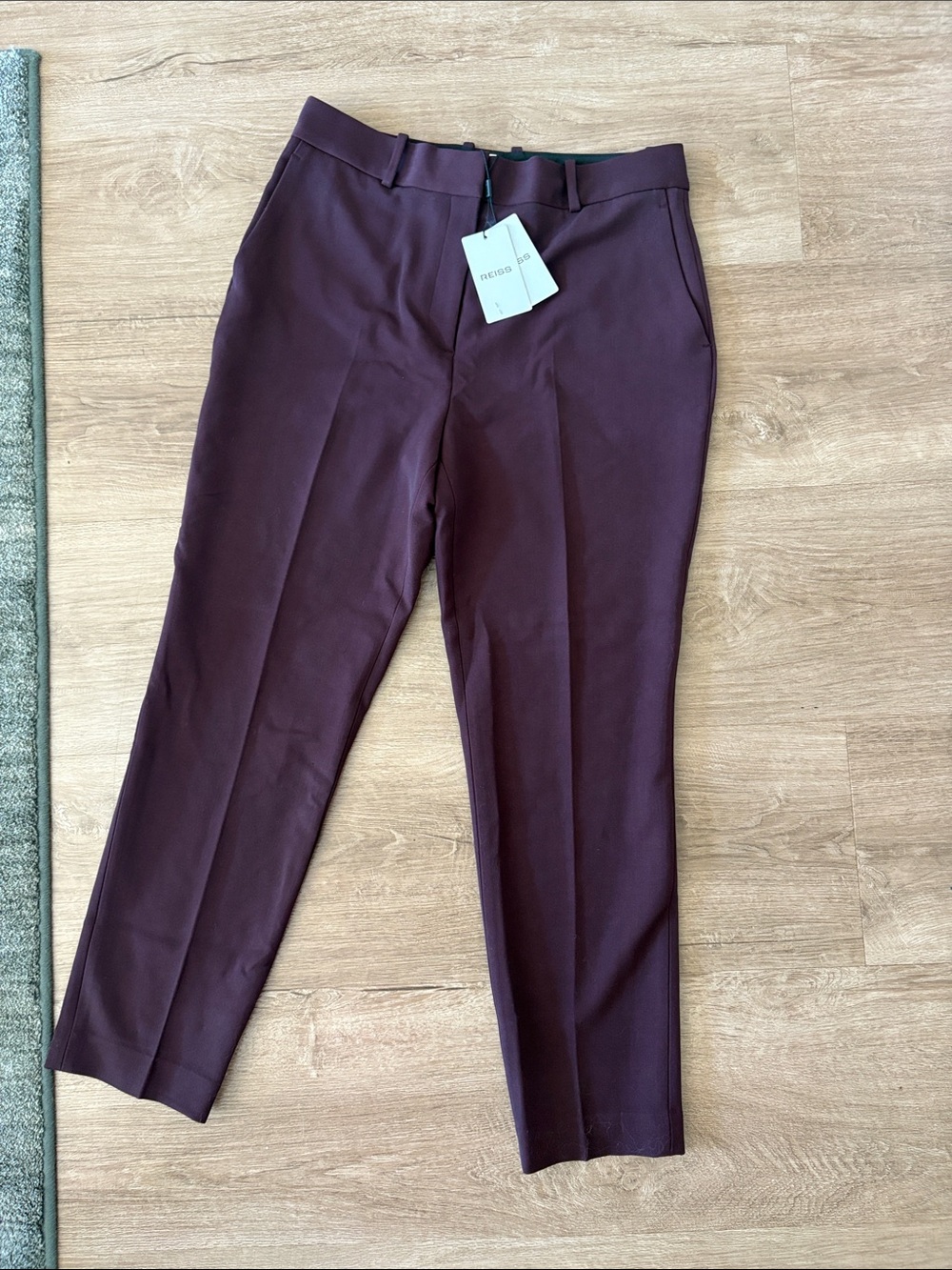 NWT REISS Tailored Dress Pants in Deep Plum